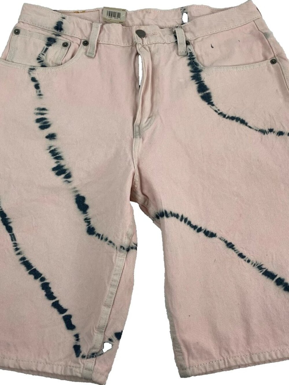 Levis Mens 569 Denim Shorts Jorts Size 31 Pink Blue Tie Dye Loose Straight